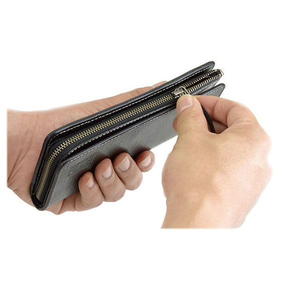D919：薄型で最強にコンパクトな 長財布用カスタムパーツ L型ファスナーポケット 商品イメージ