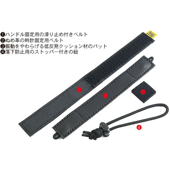 C562：自転車やバイクのハンドル用 くるっと回らない滑り止め付き 時計ホルダー 商品イメージ