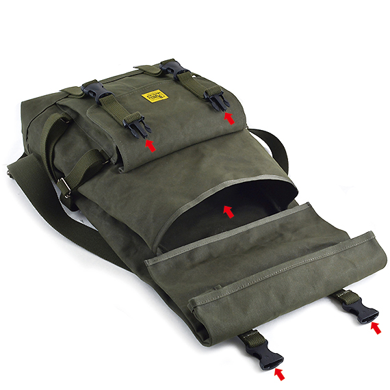 D294：ちょっとミリタリーな感じのバッグシリーズ Type-A／ロールフラップバックパック 商品イメージ