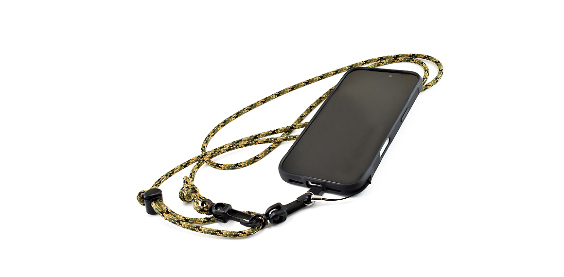 E608:バンナイズ紐のスマホ用ショルダーストラップ <ストラップホルダー/まつば付き> 商品イメージ