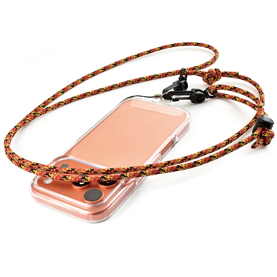 E608:バンナイズ紐のスマホ用ショルダーストラップ <ストラップホルダー/まつば付き> 商品イメージ