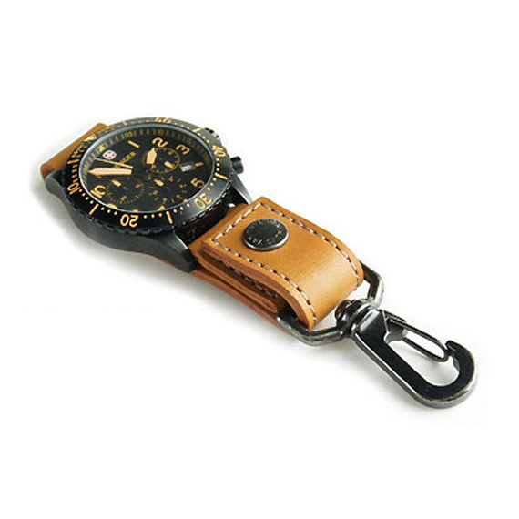 C296：ベルトに付けたりバッグに吊るせる ぬめ革の時計ホルダー／Type-A 商品イメージ