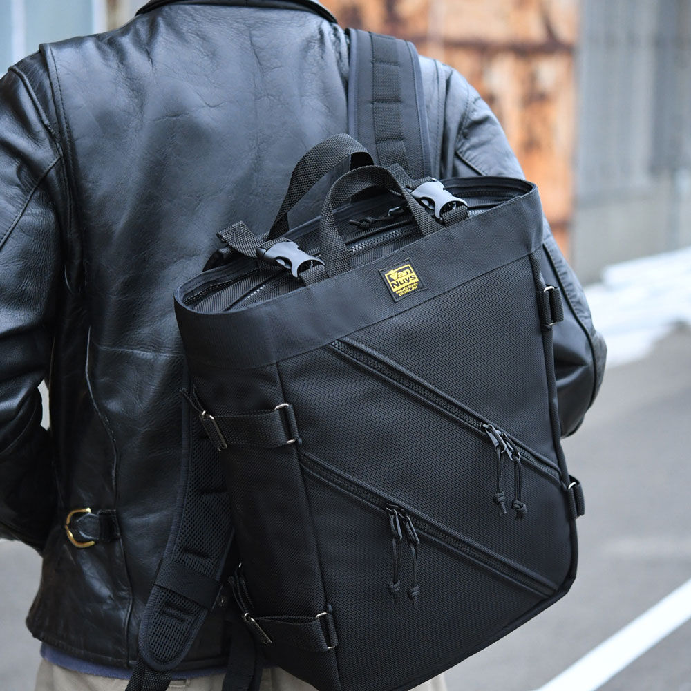 D564,D566,D587：WファスナーWジップトップ Tote & BackPack／S・M・L